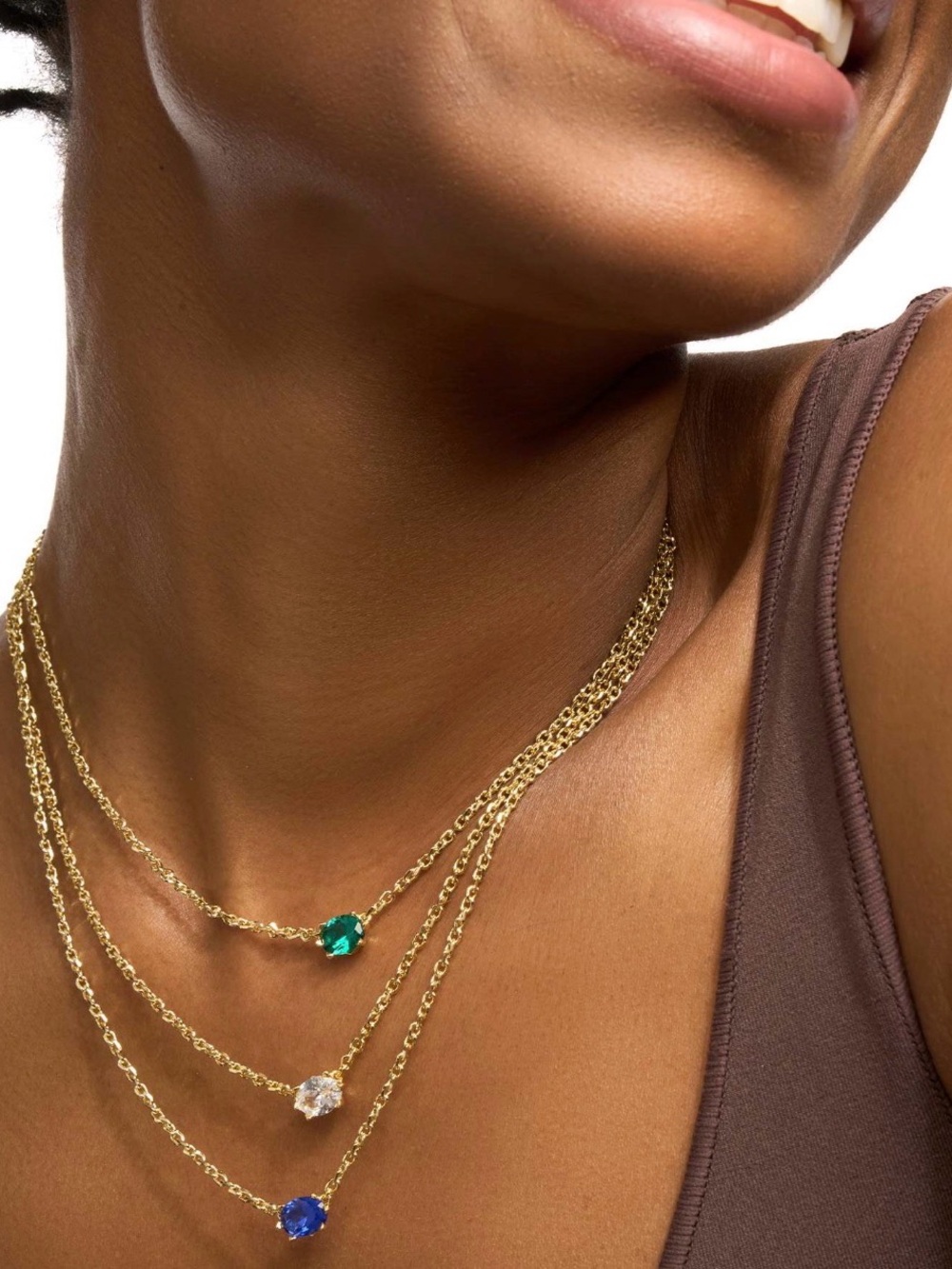 Kendra Scott Cailin Gold Pendant Necklace in Green Crystal nwt - Picture 7 of 8
